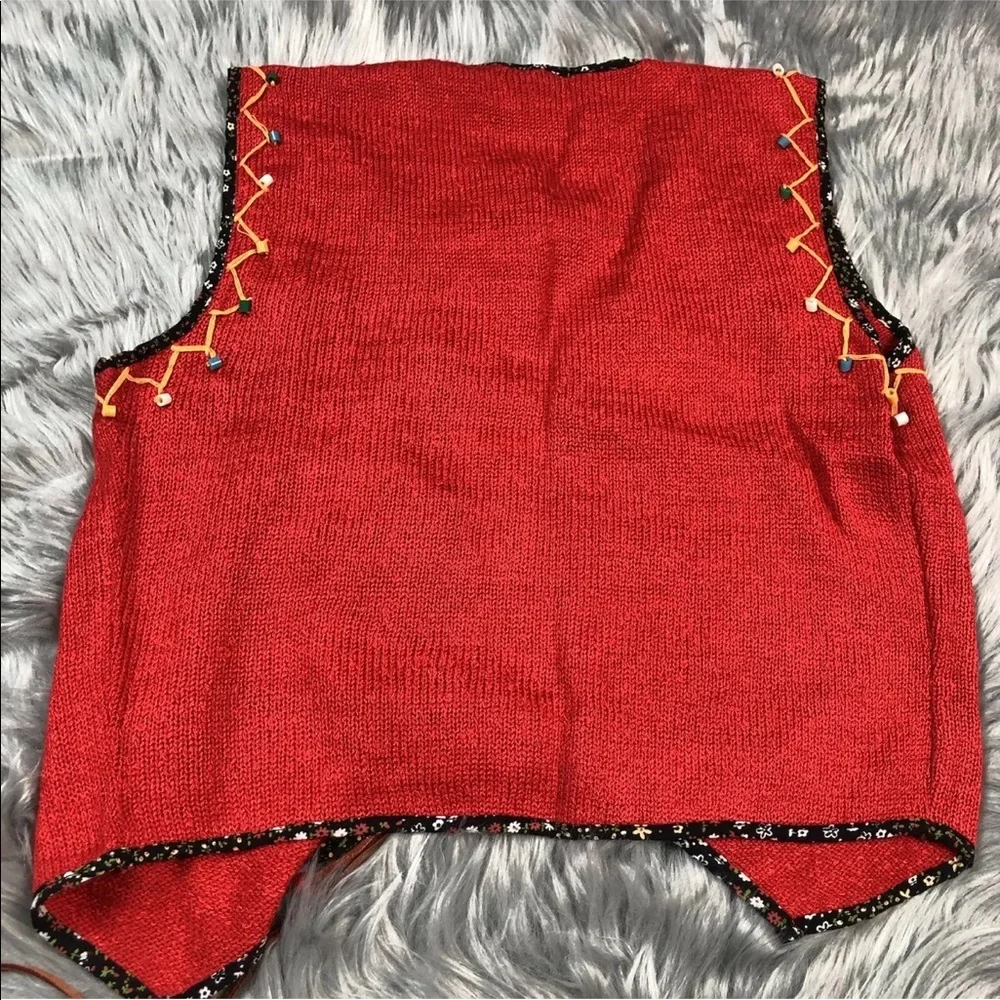 Vintage 1970s Arpeja Red Acrylic Bead Vest